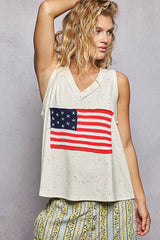 American Flag V-Neck Tank