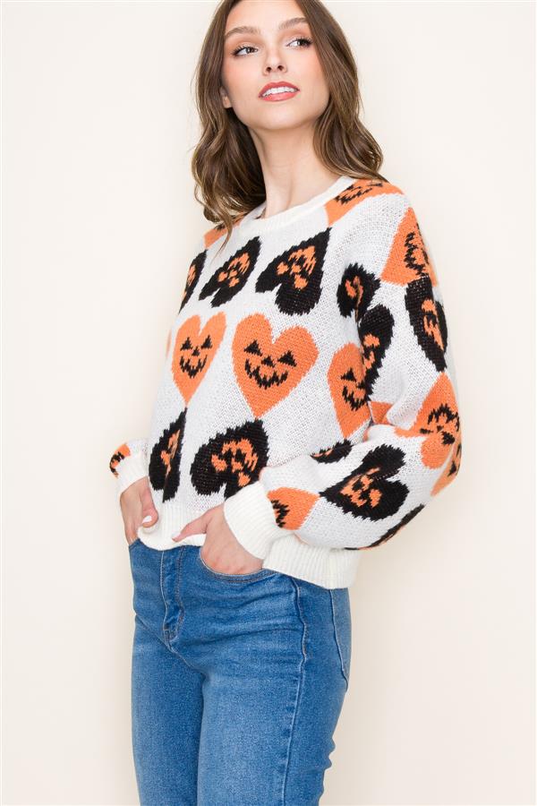 Pumpkin Heart Halloween Sweater
