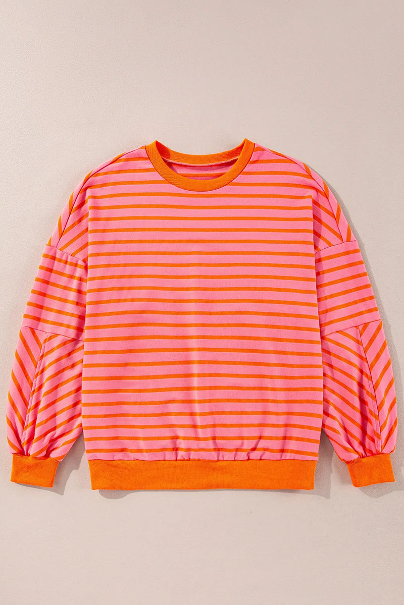 Classic Stripe Crewneck - Orange