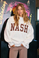 Nash Embroidered Mock Neck Sweatshirt