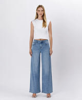 The Olivia High Rise Seam Detail Palazzo Jeans