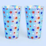 Stars & Stripes Patriotic Cups - 16 Iridescent 16 oz Cups