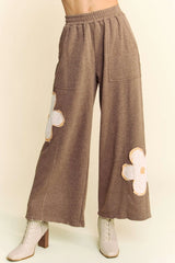 Floral Patch Pocket Terry Pants