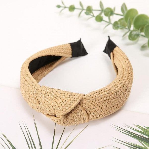 Woven Straw Knotted Headband