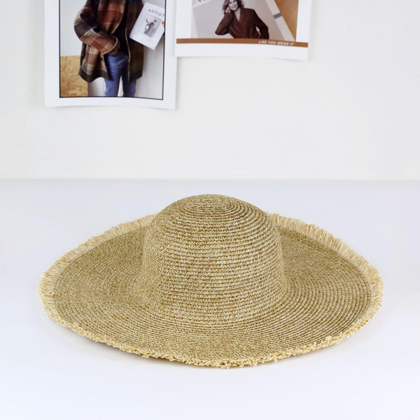 Frayed Two Toned Floppy Hat