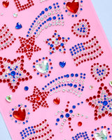 USA Face Gems | Patriotic, Fourth July, Festival, Americana