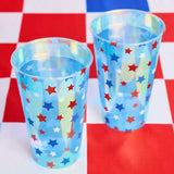Stars & Stripes Patriotic Cups - 16 Iridescent 16 oz Cups