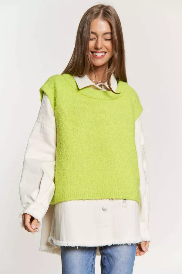 Living Lime Sweater Vest