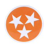 Orange/White Tri Star Button Pin