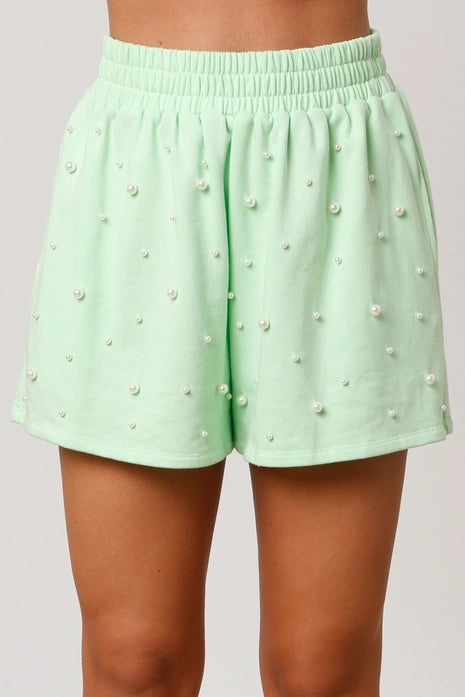 Stevi Pearl Embellished Shorts