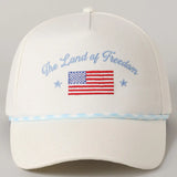 The Land of Freedom Flag Embroidered Trucker Hat