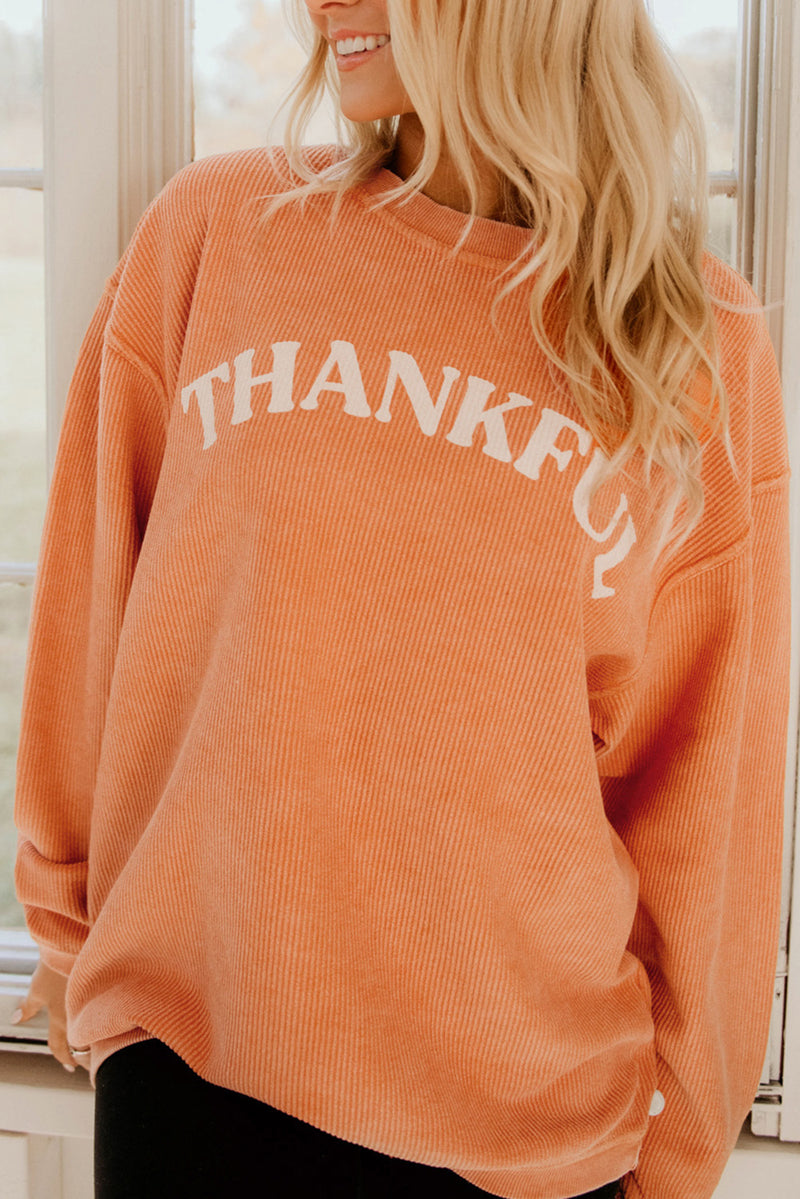 Thankful Corded Sweatshirt