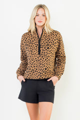 Cheetah Quater Zip Pullover