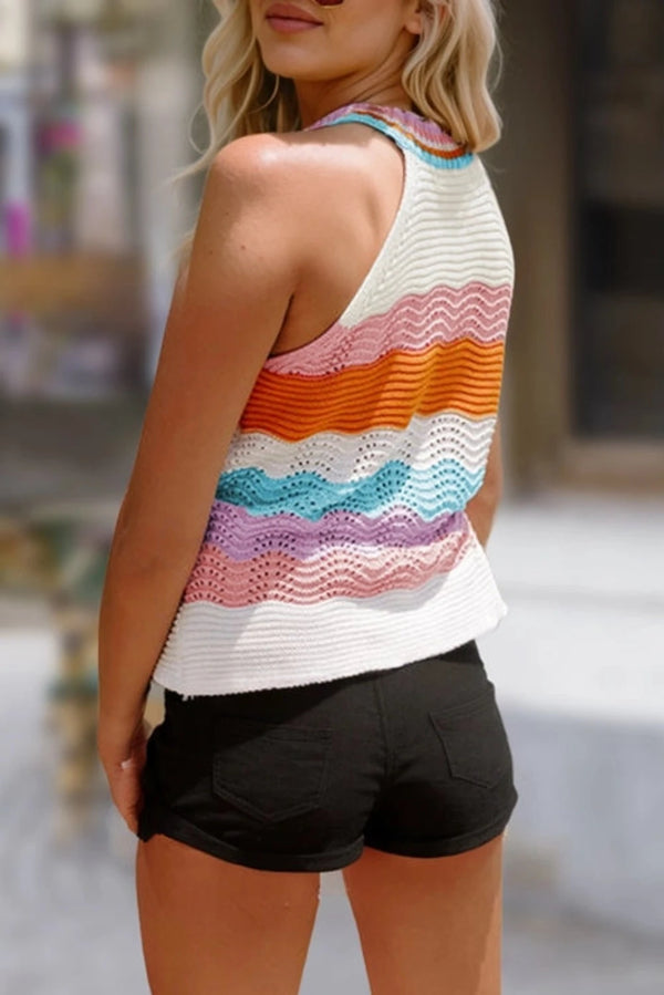 Color Wave Crochet Top