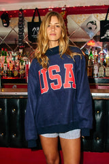 USA/American Flag Reversible Mock Neck Sweatshirt