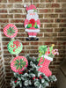 Gingham Santa PVC Door Hanger