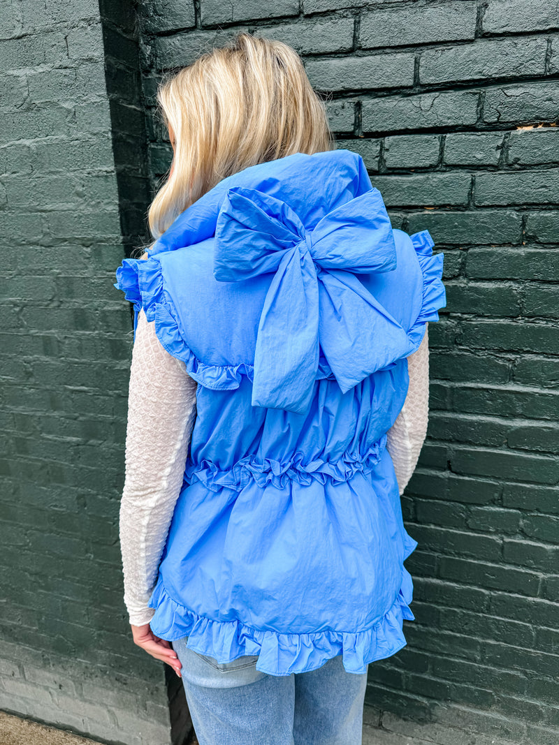 Cozy Charm Bow Puffer Vest