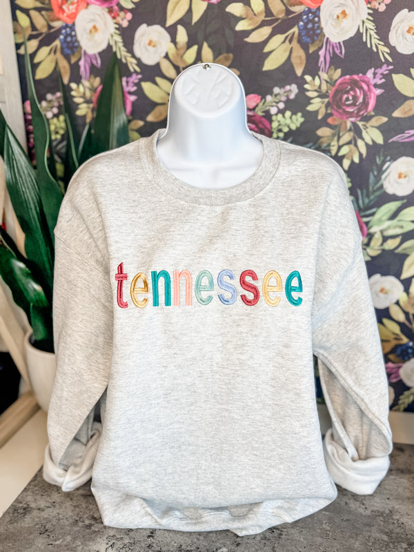 Tennessee Colorful Embroidered Sweatshirt