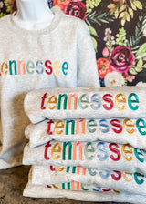 Tennessee Colorful Embroidered Sweatshirt