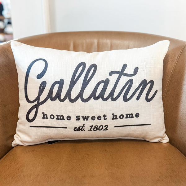 Amaretti Home Sweet Home Pillow (Gallatin)