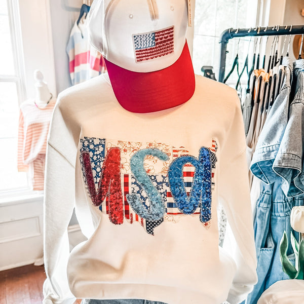 Patchwork USA Sequin Sweatshirt