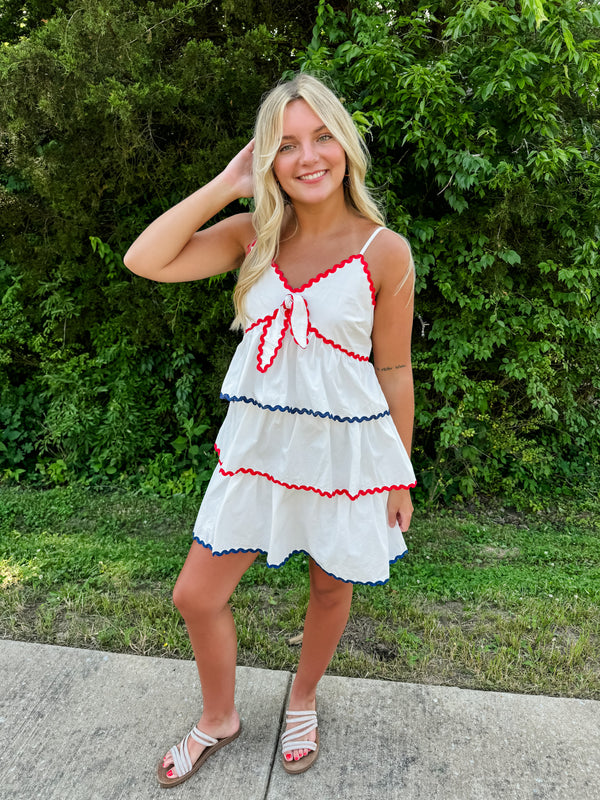USA Scallop Mini Dress