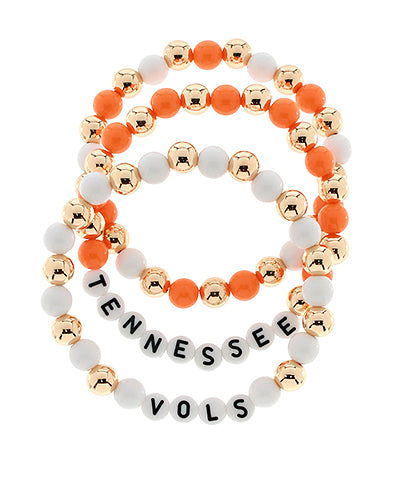 TN Vols Beaded Bracelets (Set of 3)