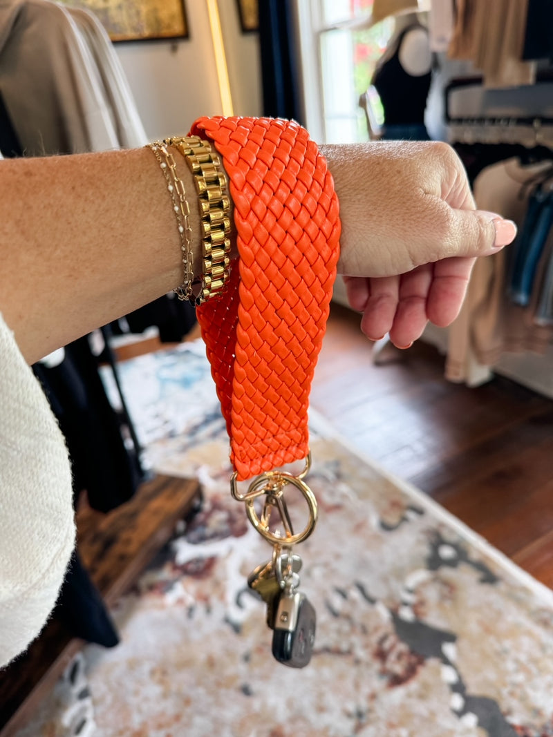 Orange Quilted Wristlet