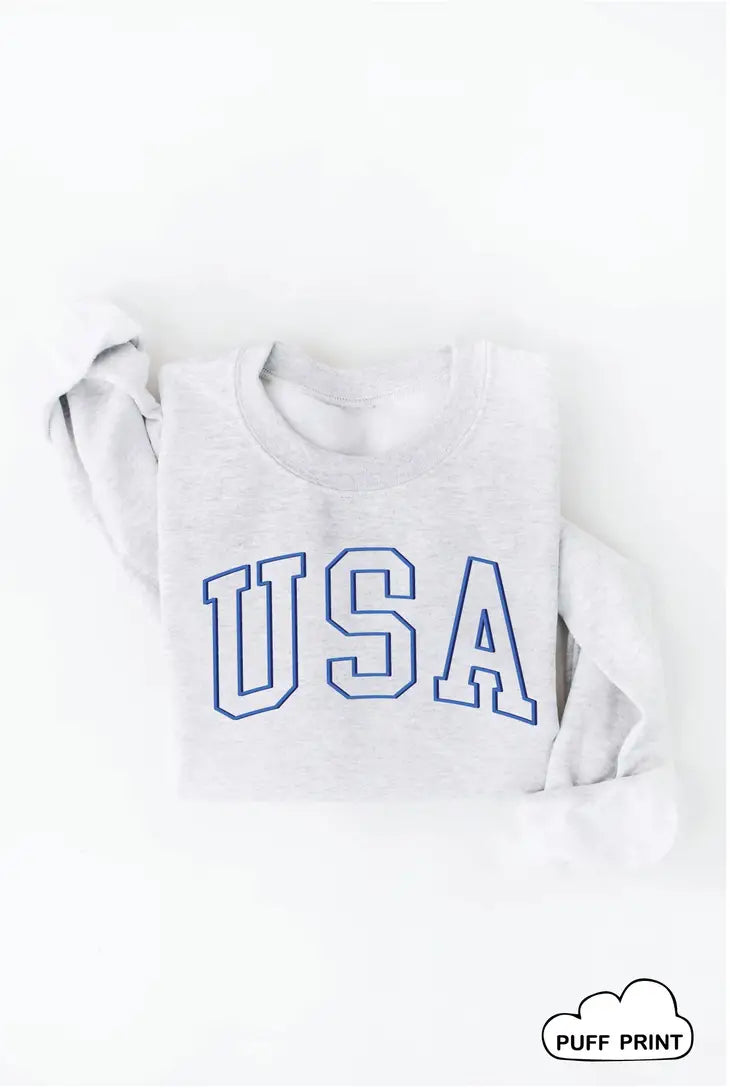 USA Puff Print Graphic Sweatshirt