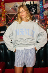 Nashville Embroidered Mock Neck Sweatshirt