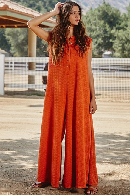 Rust Horizons Wide Leg Jumpsuit