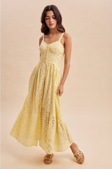 Lemon Water Eyelet Maxi Dress