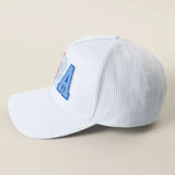 USA Embroidered Patch Varsity-Style Stripe Trucker Hat