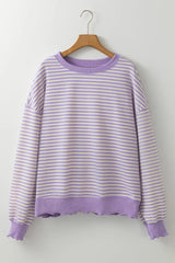 Classic Stripe Crewneck - Purple