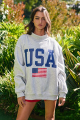 USA Mock Neck Sweatshirt