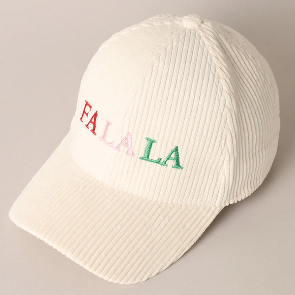 Falala Colorful Embroidery Corduroy Cap
