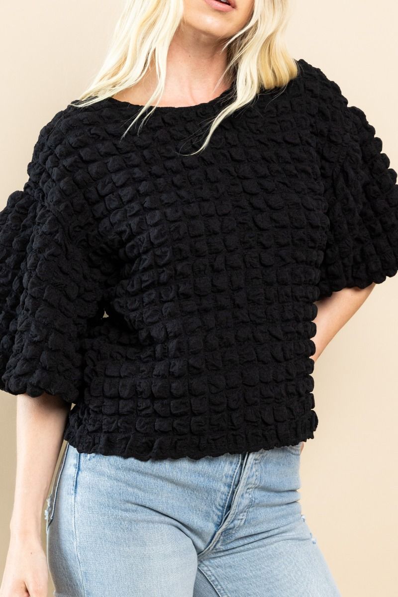 Far From Home Bubble Textured Top