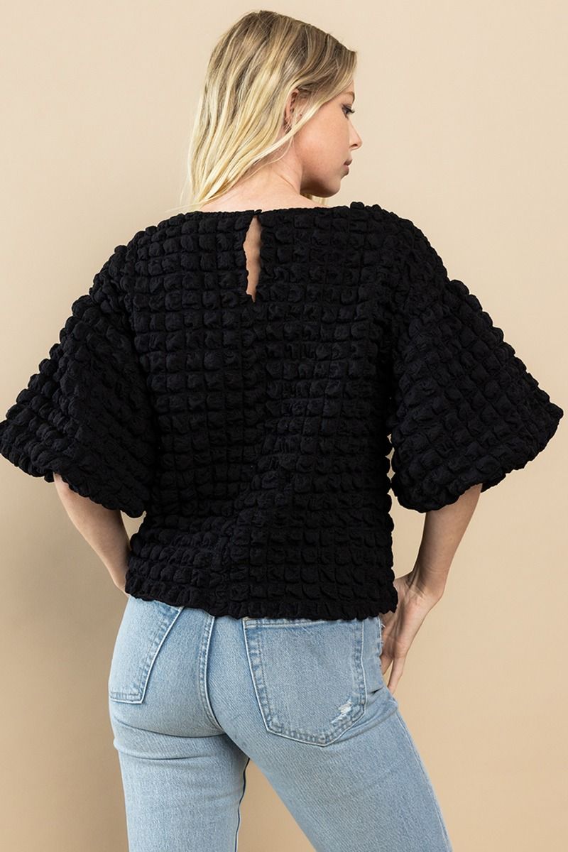 Far From Home Bubble Textured Top
