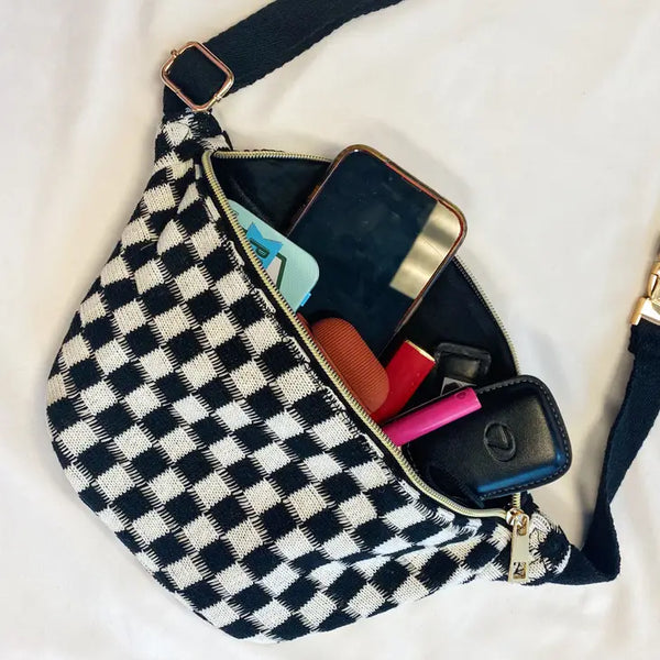 Checkered Belt Sling Bag