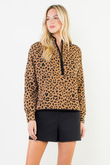 Cheetah Quater Zip Pullover