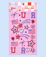 USA Face Gems | Patriotic, Fourth July, Festival, Americana
