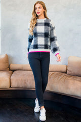 Mohair Plaid Sweater