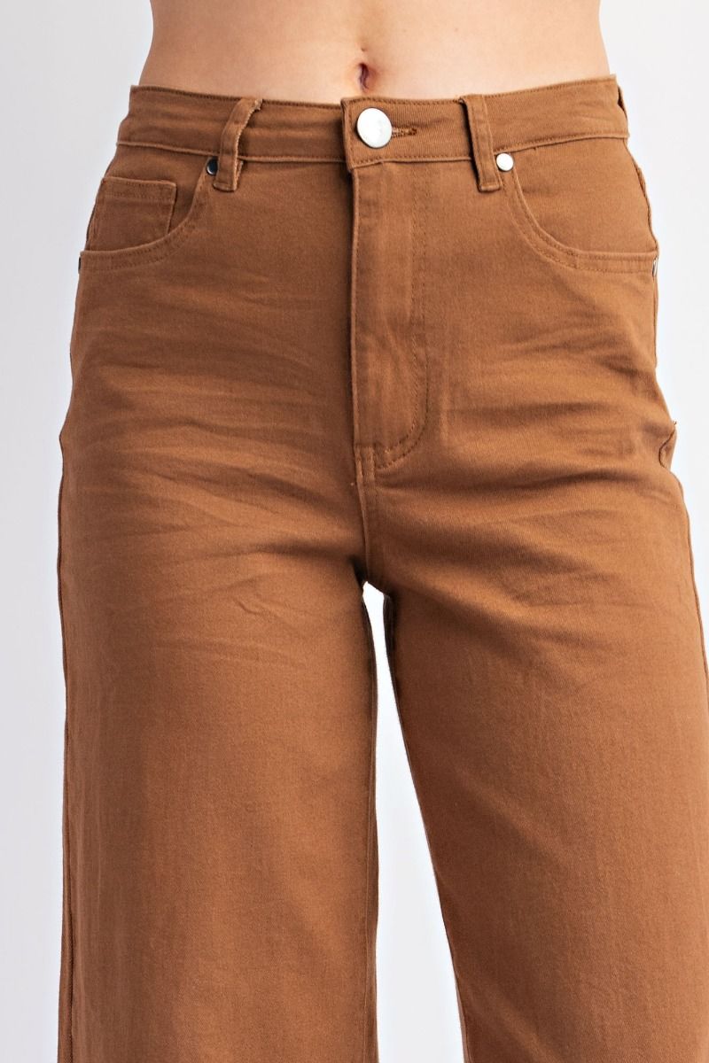Soft Stretch High Waisted Twill Pants