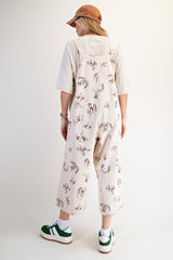Western Print Twill Overalls
