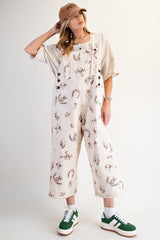 Western Print Twill Overalls