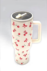 Spill Free Stainless Steel 40oz Tumbler (Cherry)