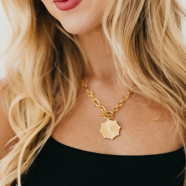 Sunburst Diamond Chain Necklace - Waterproof