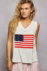 American Flag V-Neck Tank