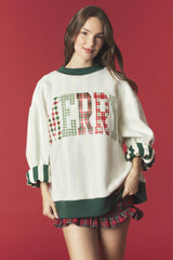Merry & Stripe Reversible Fleeced Mock Neck Sweatshirt