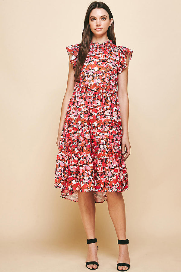 Audrey Dress in Red Multi